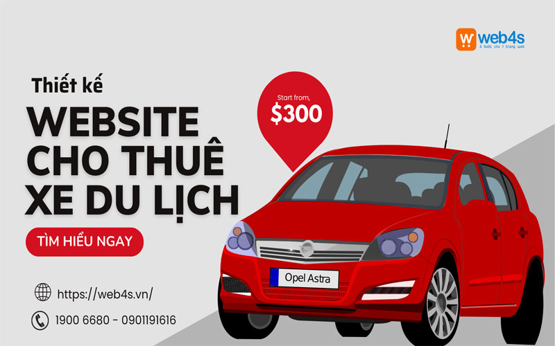 Dịch vụ thiết kế website cho thuê xe du lịch tại Web4s