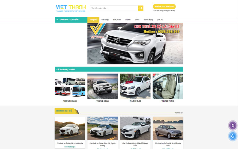 Việc thiết kế một website cho thuê xe du lịch là điều cần thiết để hiện đại hóa