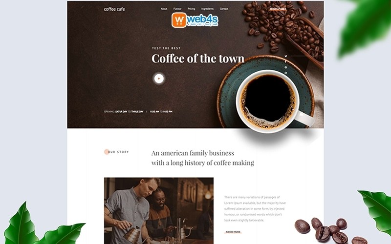 Thiết kế website cà phê mang phong cách Rustic
