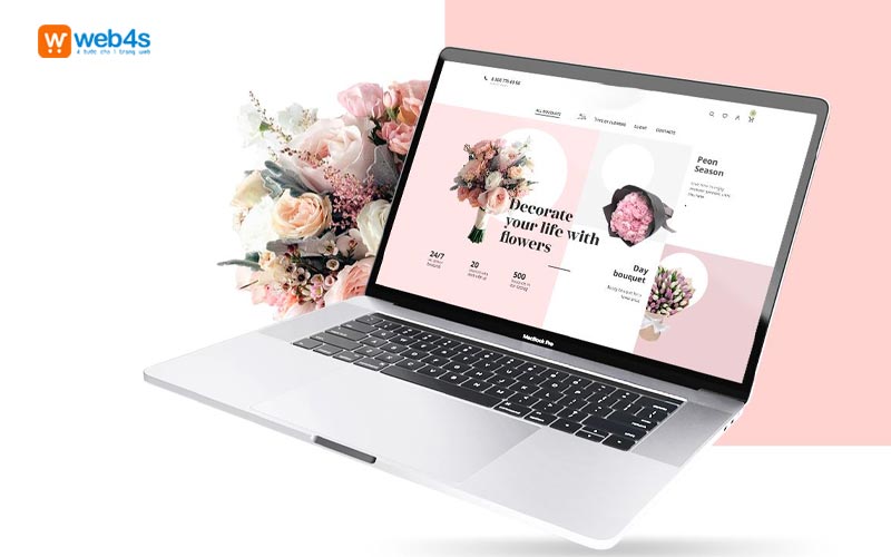 Phong cách thiết kế website shop hoa tối giản và tinh tế