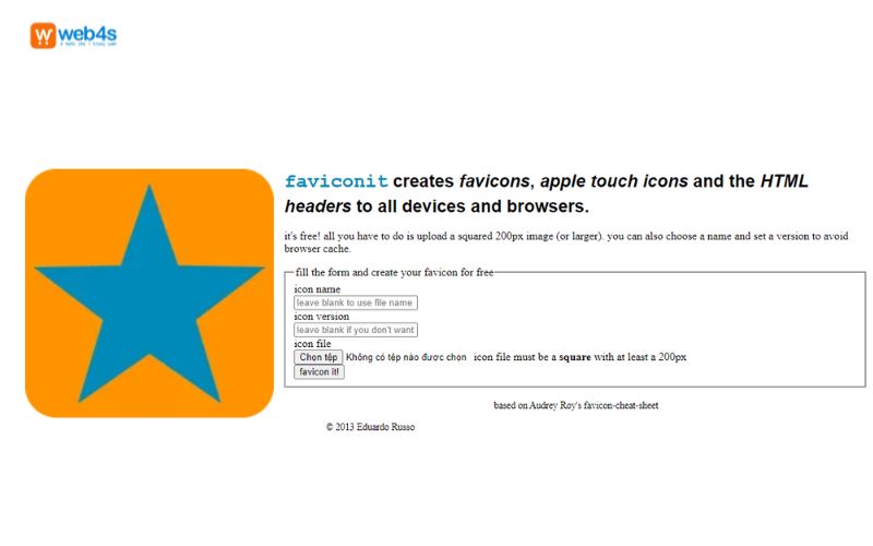 Faviconit là một công cụ tạo favicon đơn giản và hiệu quả