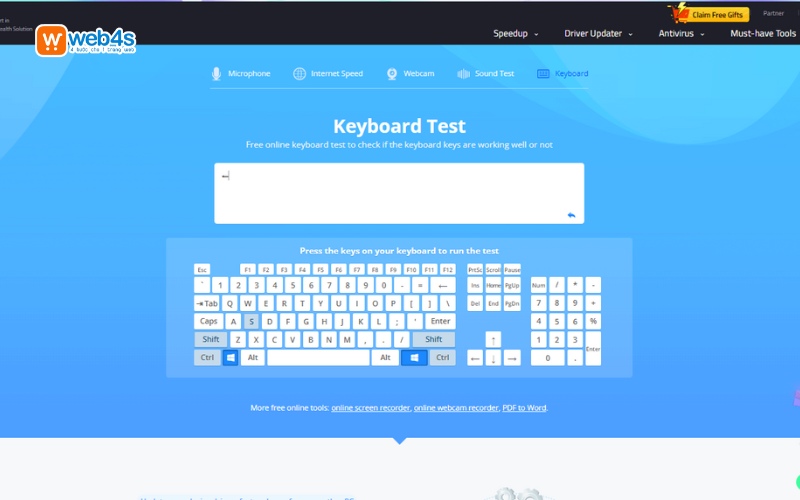 IObit Keyboard Test - Đánh giá hiệu suất gõ phím