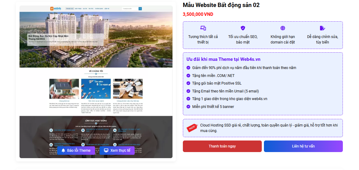 thiết kế website bất động sản