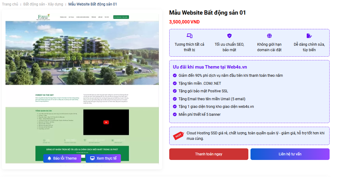 thiết kế website bất động sản